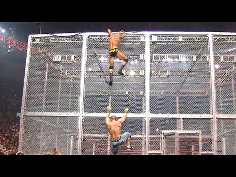 John Cena and Randy Orton brawl on top of the Hell in a Cell: Raw, Sept. 28, 2009