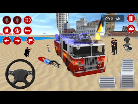 Real Fire Truck Driving Simulator 🚒 💥 || Mission Emergency Rescue || Gameplay 02 || Games4Life