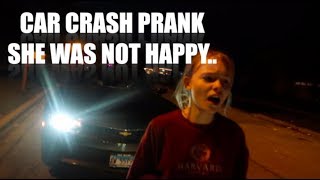 I GOT IN A CAR CRASH! PRANK ON GIRLFRIEND SHE CRIED.. A LOT