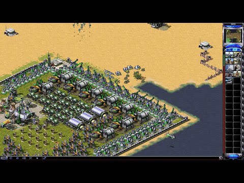 Red Alert 2 Beach Front Hard AI Many Patriot Missile Defence Kirov