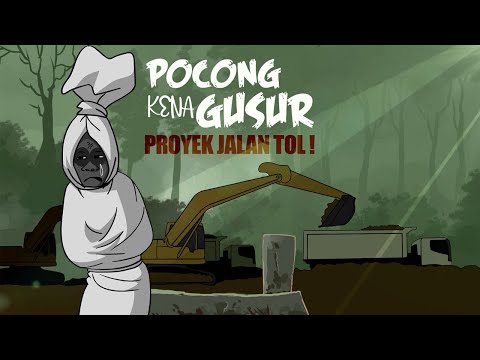 Pocong Kena Gusur Proyek Jalan Tol - Kartun Hantu Lucu