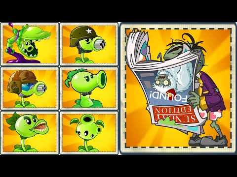 Plants VS. Zombies 2 Mod Sunday Edition Zombie VS All Green Pea Plants Power up! WIN The Game!