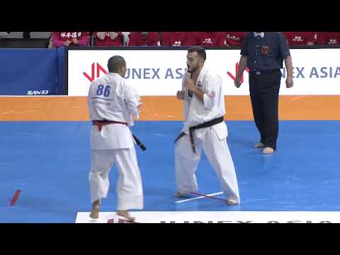 【新極真会】Court2 2ndRound3 man Yusaku Watanabe vs Adrian Navarro The 12th World Karate Championship