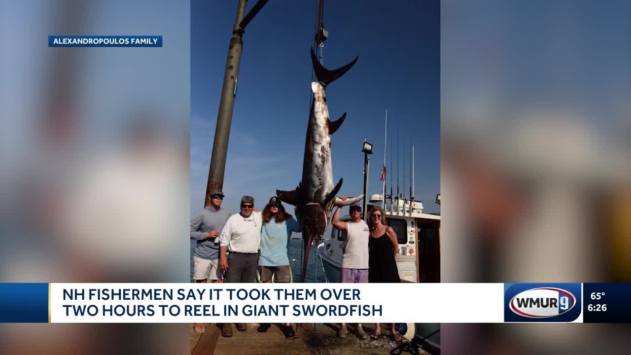 NH fishermen catch giant swordfish