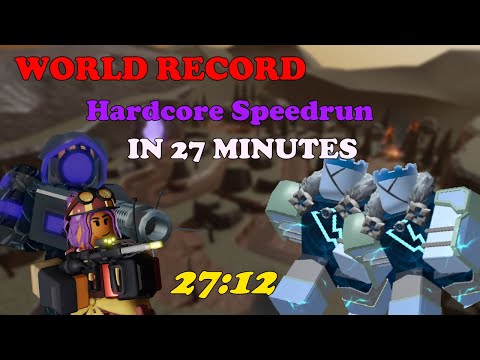 [27:12} Hardcore Speedrun WORLD RECORD, Hardcore Triumph In 27 Minutes || Tower Defense Simulator