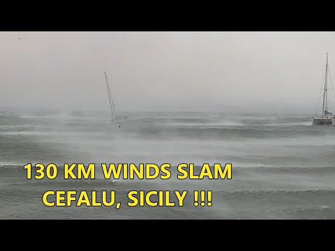 Cefalu, Sicily, Italy – 130 KM Winds Slam Charming Cefalu!  Ep. 23 Italy 2023 MiniSeries Part 4