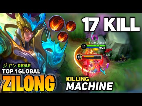 Zilong Offlane King! 17 KILL Aggressive Gameplay [Top 1 Global Zilong] By ジヤン desu! - Mobile Legend
