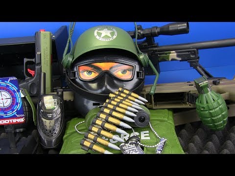 Box of Toys ! Military Combat Force Guns Toys & Equipment