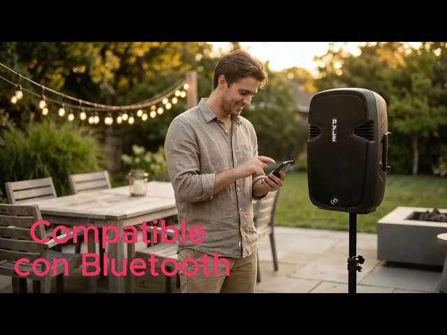 Vídeo relacionado con Pyle Kit de Sistema PA, Portátil, 1800W, Bluetooth, Activo + Pasivo, Sonido Interior/Exterior, Entradas USB, SD, AUX, XLR, RCA, Incluye 2 Soportes, Micrófono Cableado, Mando a Distancia