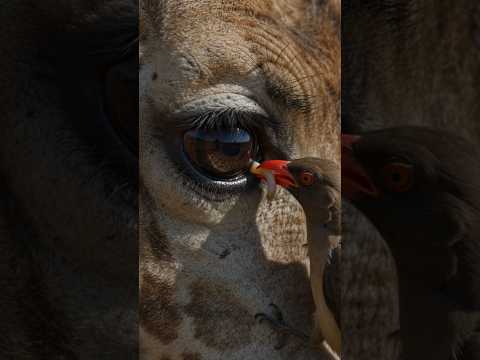 Oxpecker And Giraffe Natural Partnership #wildlife #oxpecker #animals #birds