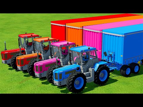 TRANSPORT TRAILERS WITH COLORED SCHLUTER TRACTORS - Farming Simulator 22