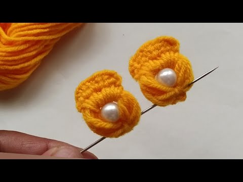 Super Easy Flower Craft ideas Woolen Yarn | Easy Hand Embroidery Flower Tutorial | Sewing Hack