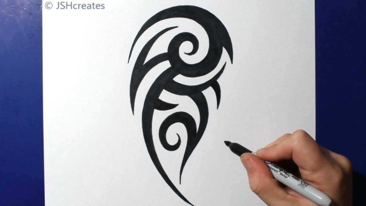 How To Draw a Cool Upper Arm Tribal Tattoo Design / JSHcreates