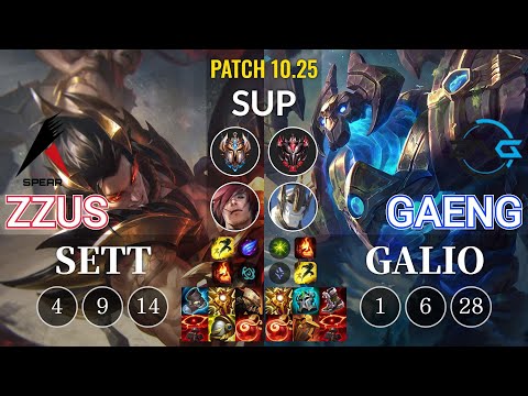 ASP Zzus Sett vs DFM Gaeng Galio Sup - KR Patch 10.25
