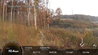 The southern part of the eastern side of the Duck River Recreation Area trail.