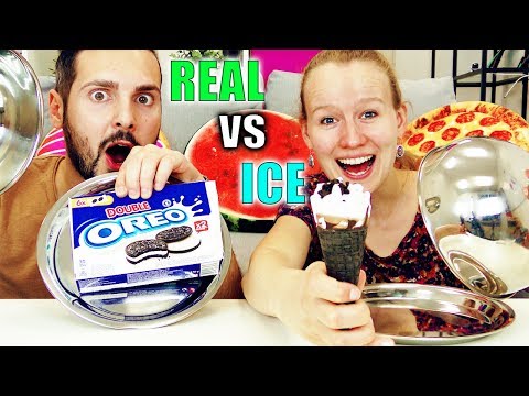 REAL FOOD vs ICE FOOD Challenge! Kathi vs Kaan - Echtes Essen gegen Eis! Was schmeckt besser?