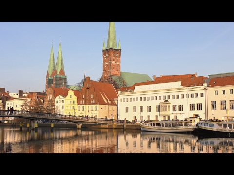 Lübeck, Germany: Obertrave, Altstadt (Old Town), Kirchen, Musikhochschule - 4K UHD Video (2160/50p)