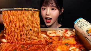 SUB)꼬들칼칼 열라면 5봉 먹방!🍜참치마요김밥 실비김치까지 라면 말려먹기 꿀조합 Ramyeon Mukbang Asmr