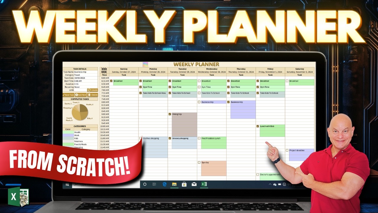 This Weekly Planner Uses The New Excel Checkbox Feature + Free Download