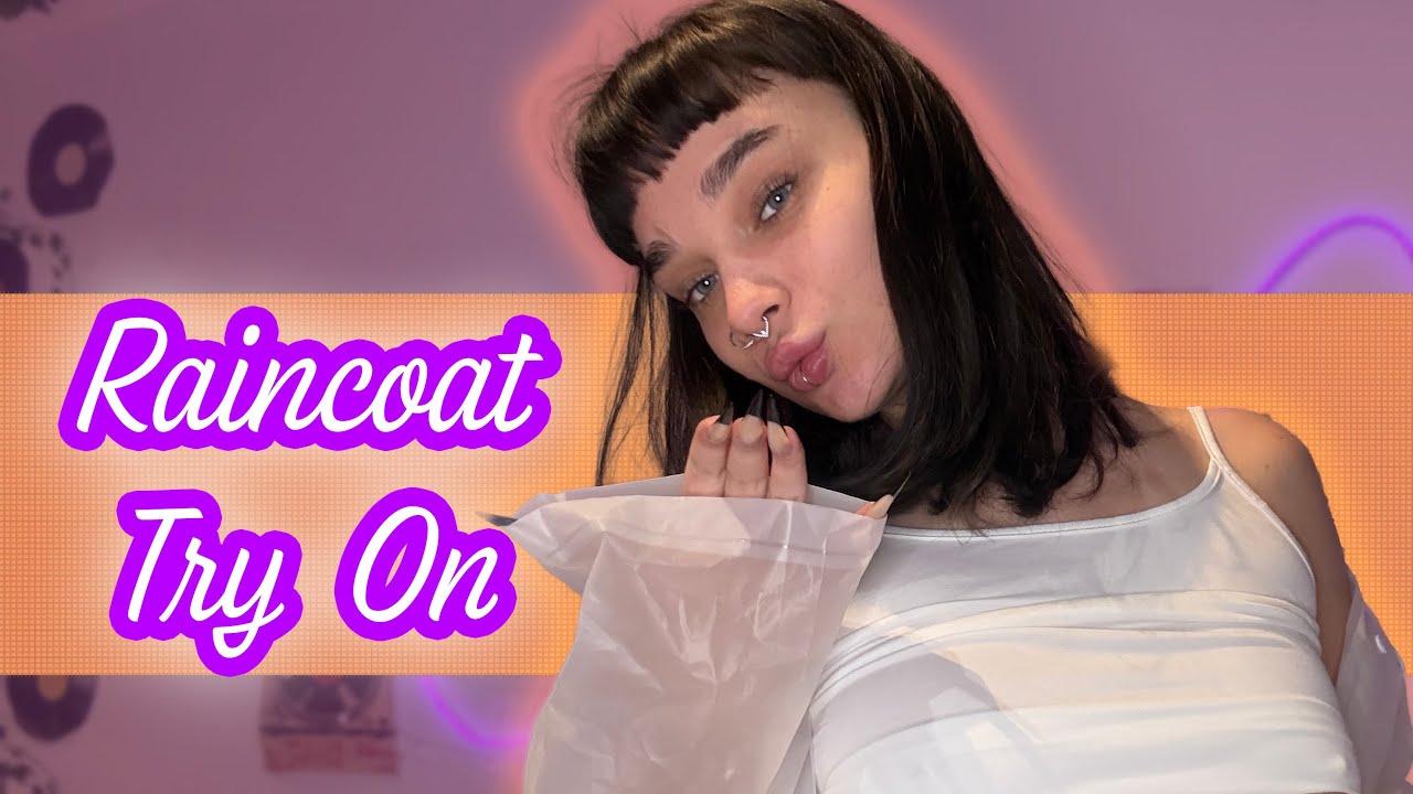 [4K] Raincoat Try-On | White Transparent Minimal Style