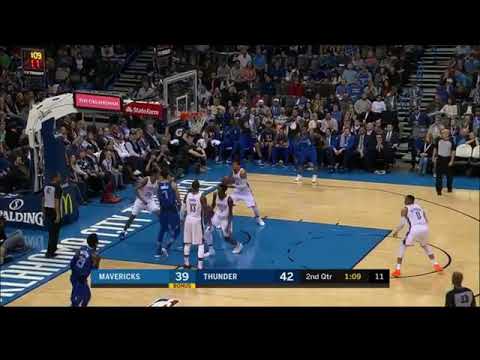 Jerian Grant blocks DSJ's tomahawk dunk attempt | Mavericks vs Thunder 11/12/17