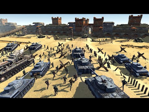 3,500 German Army Charges US MEGA-FORTRESS Walls! - Men of War: WW2 Mod
