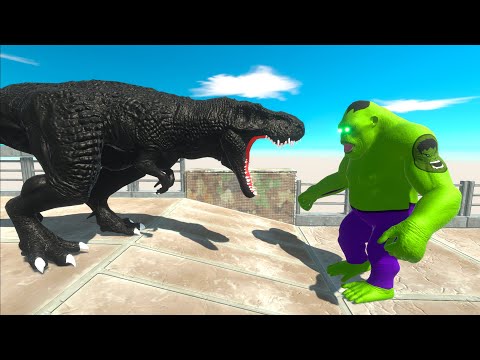 ⚡ DARK T-Rex vs HULK Goro The Giant DEATH CLIMB - 🦖 Animal Revolt Battle Simulator 🦕