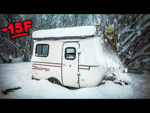 Snowstorm Winter Camping w/ WOOD STOVE🔥❄️ | BACK AT IT