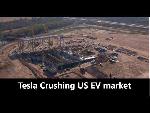 Giga/Tera Austin Construction update, Tesla Crushing US EV Market, 81% Market share!