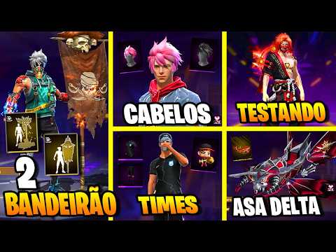 URGENT! 2 LARGE FLAGS AND 2 PURPLE SHADOW HAIRSTYLES, TEAM SHIRTS, NEW SKINS, FREE FIRE NEWS