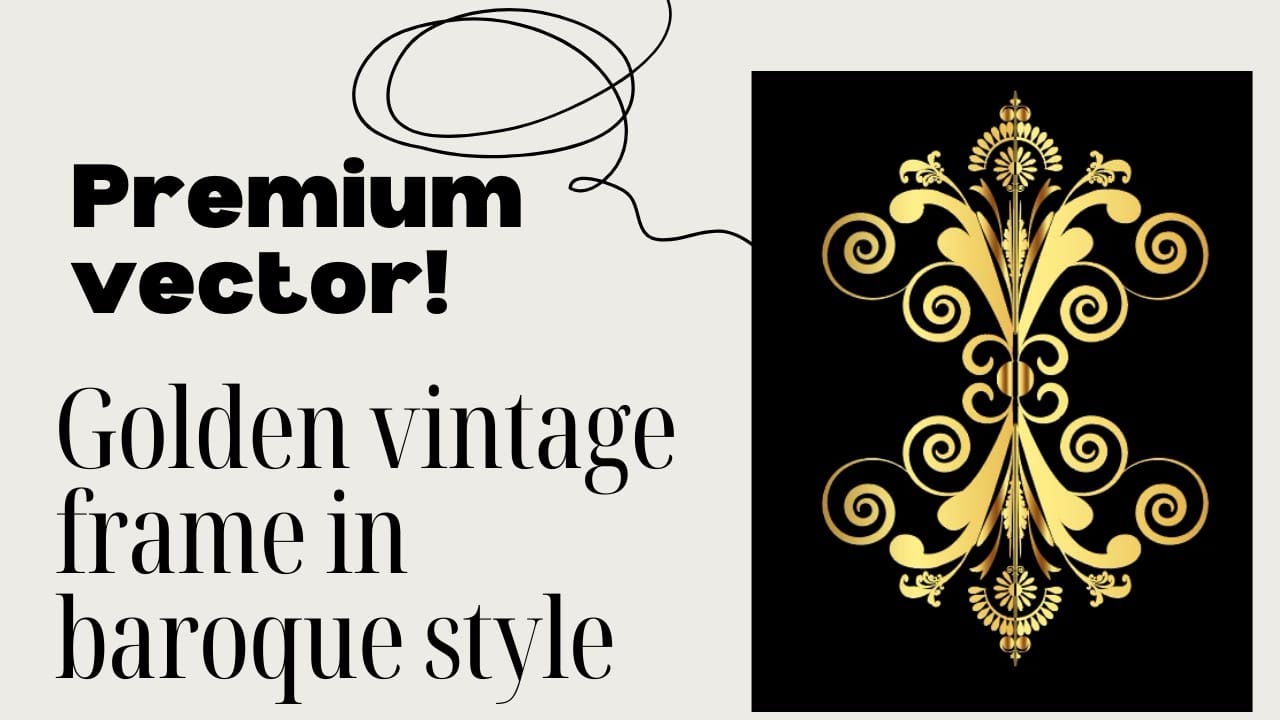 Golden vintage frame in baroque style .Perfect for Invitations! Golden Baroque Frame Premium Vector
