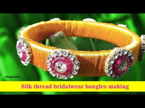 How to make old bangles into  new bridal bangles l how to make silkthread bangles made with paper l Video