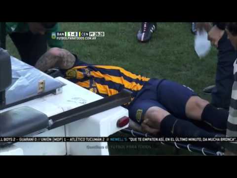Lesión de Álvarez. Banfield 1 - Central 0. Fecha 29. Primera División 2015. FPT.