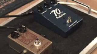 Video thumbnail for Analogman Sunface BC108 vs Fulltone 70 pedal guitar effects shootout w King Bee Tele & Blues Jr amp by gearmanndude