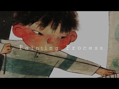 Painting Process:수채화 일러스트/Watercolor illustration "luggage" by jiyeon