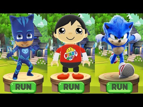 Tag with Ryan vs Sonic Dash vs Pj Masks Catboy - Movie Sonic vs Kaji Ryan vs Catboy Run Gameplay