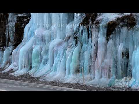 02-14-2022 Lairdsville, PA - Beautiful Natural Ice Falls With A Touch of Color For Valentines Day