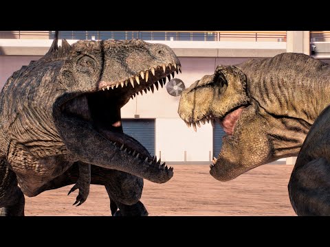 NEW REXY (Scarred T. Rex) VS DOMINION GIGA - Jurassic World Evolution 2