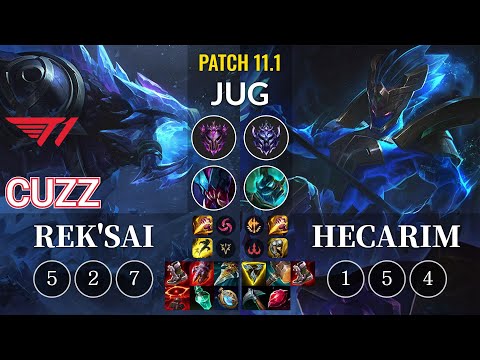 T1 Cuzz Rek'Sai vs Hecarim Jungle - KR Patch 11.1