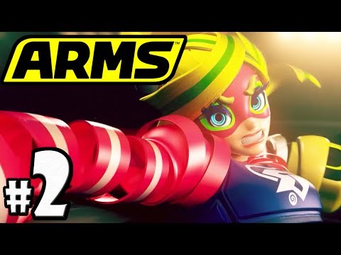 ARMS PART 2 - Nintendo Switch Gameplay Walkthrough - 2- Player Grand Prix - Ribbon Girl VS Hedlok