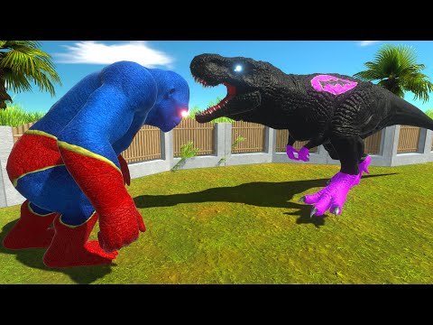 BATMAN T-REX vs SUPERMAN GORO DEATH RUN - Animal Revolt Battle Simulator