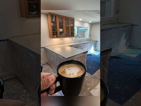 Fun project making our concrete countertops. #concretecountertops #remodel #diy