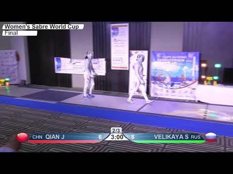 2019 471 P1 01 F S Individual Tunis TUN WC PODIUM VELIKAYA RUS vs QIAN CHN