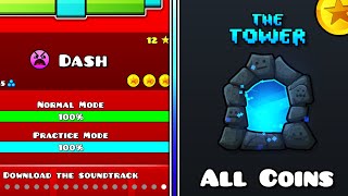 Dash & The Tower (All Coins) | Geometry Dash 2.2 Official Levels
