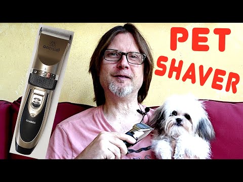 oneisall Dog Clipper Low Noise, Dog Grooming Kit with Rechargeable, Pet Shaver Cordless Electric Quiet Hair Clipper Set for Dogs Cats Pets（Gold） video review thumbnail