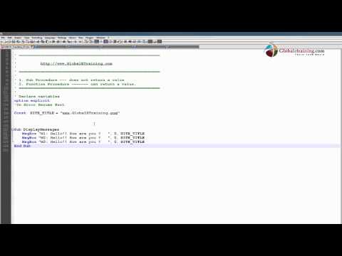VB Scripting - Using Procedures - Part 1