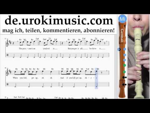 Blockflötenunterricht G. Shakira - Waka Waka Teil#2 um-995