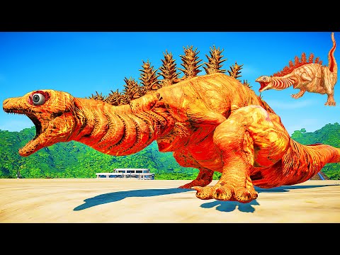 Jurassic World Evolution 🌍 NEW Shin godzilla form 2!! Anguirus,Mothra,King ghidorah  Dinosaurs Fight