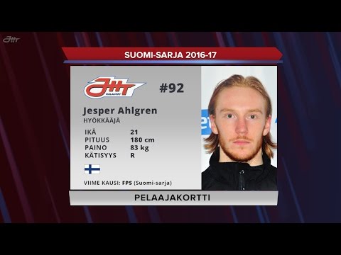 JHT Suomi-sarja 2016-17 pelaajakortti: Jesper Ahlgren