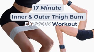 17 Minute Inner and Outer Thigh Burn w/ Ankle Weights | Pilates Workout | Sanne Vloet